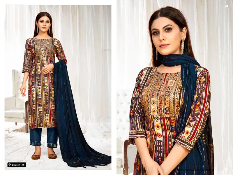 Meesho 1 Designer Rayon Printed Fancy Wear Ready Made Suit  Collection